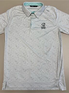 Barstool Men's White Speckled Golf Polo Shirt